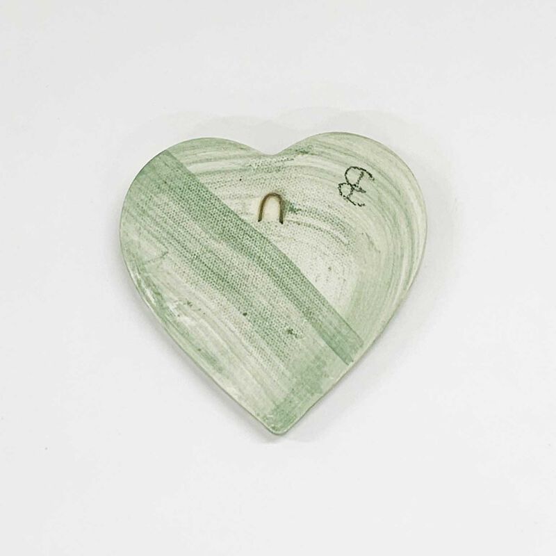 Borrowed Earth Kowhaiwhai Heart Large - Aroha Dark Green image number 1